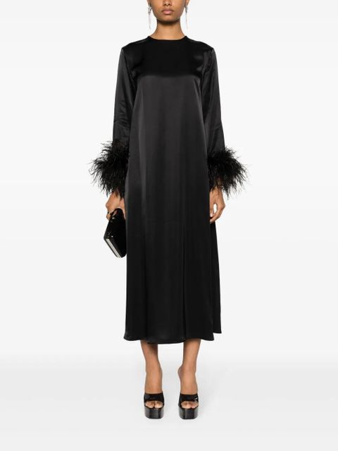 Sleeper Suzi feather-cuffs maxi dress - Black - zdjęcie produktu nr 2