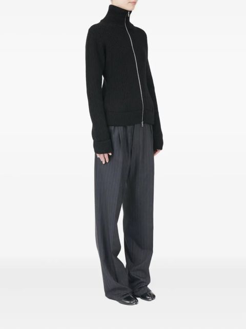 Maison Margiela ribbed zip-fastening cardigan - Black