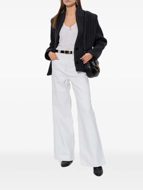 ISABEL MARANT Padded pinstripe coat - Grey