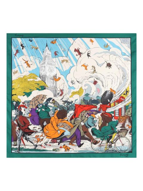 Burberry printed silk scarf - Blue - zdjęcie produktu nr 1