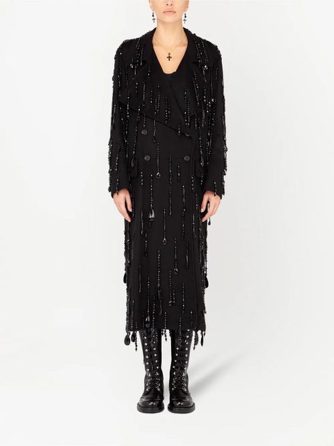 Dolce & Gabbana bead-embellished double-breasted coat - Black - zdjęcie produktu nr 2