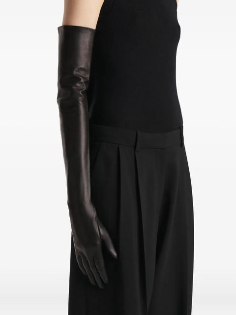 KHAITE leather long gloves - Black - zdjęcie produktu nr 2