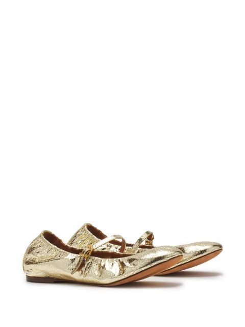 Lanvin logo-tag leather ballerinas - Gold - zdjęcie produktu nr 2