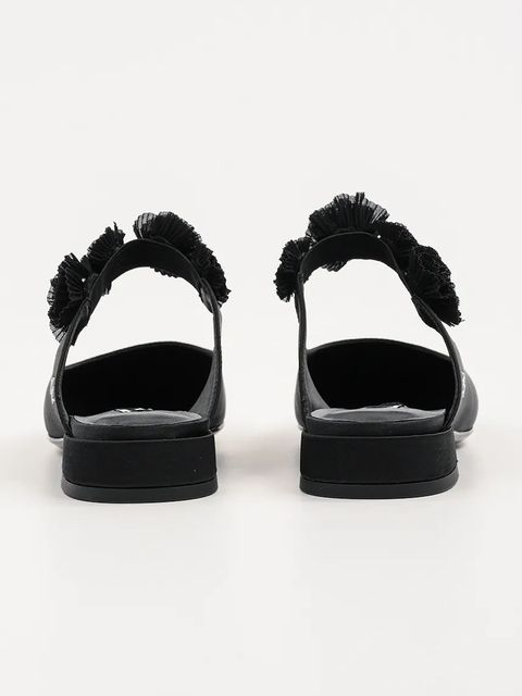 Karl Lagerfeld baleriny KERRIE kolor czarny z odkrytą piętą KL40154