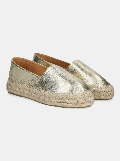 Answear.LAB espadryle skórzane kolor złoty na platformie - zdjęcie produktu nr 1