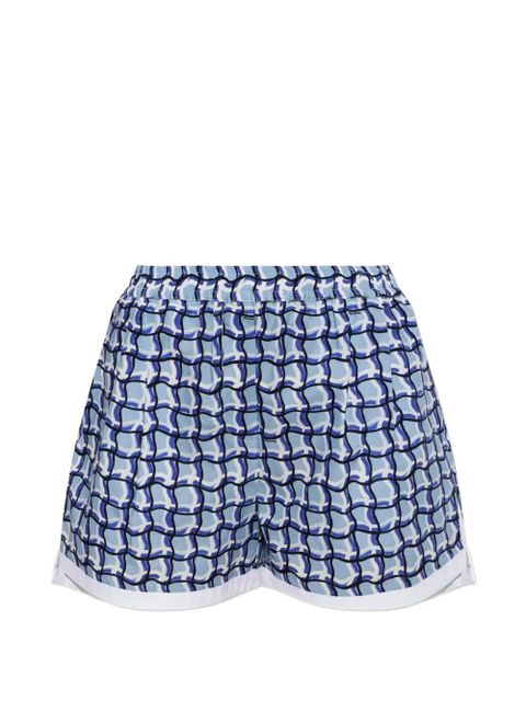 Marni geometric-print elasticated-waistband shorts - Blue - zdjęcie produktu nr 1