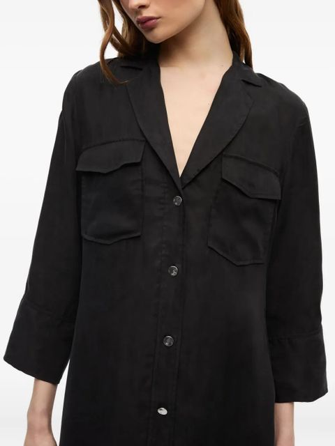 GANNI buttoned shirt dress - Black