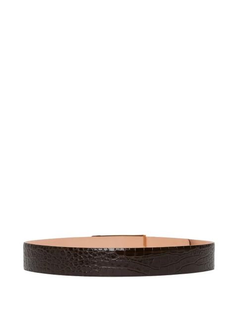 Victoria Beckham crocodile-effect logo-plaque belt - Brown - zdjęcie produktu nr 2