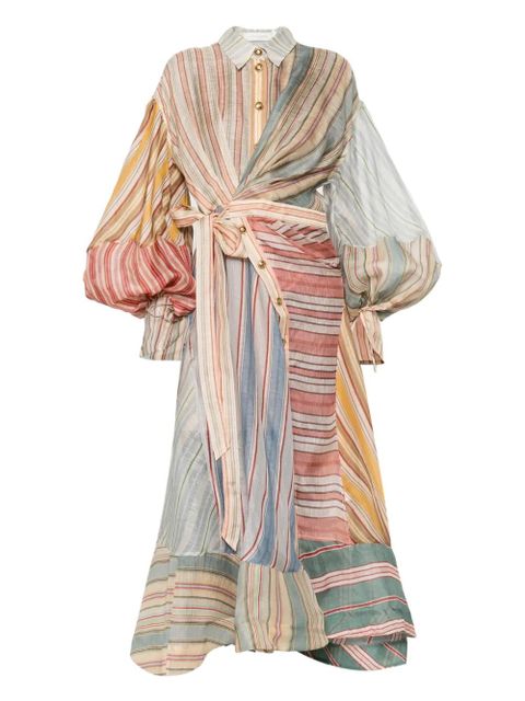 ZIMMERMANN Rebellion striped midi dress - Neutrals - zdjęcie produktu nr 1