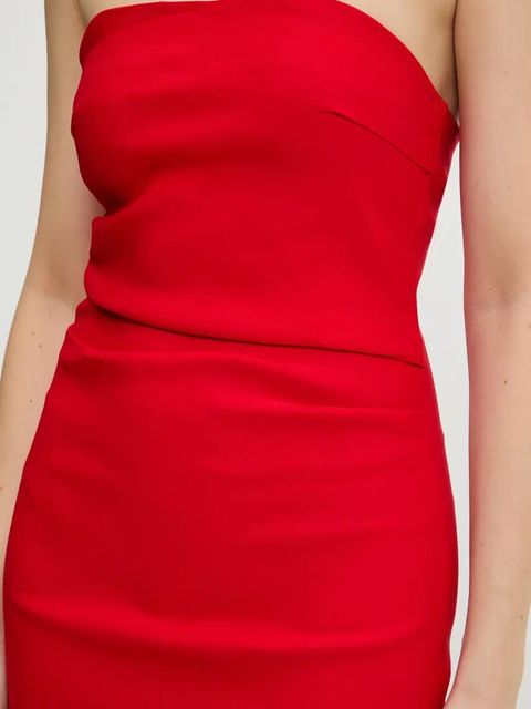 Answear.LAB sukienka kolor czerwony maxi dopasowana