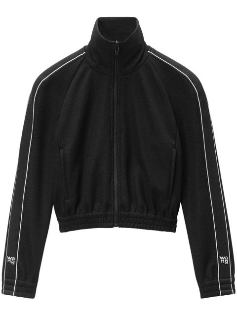 Alexander Wang logo-tape cropped track jacket - Black - zdjęcie produktu nr 1