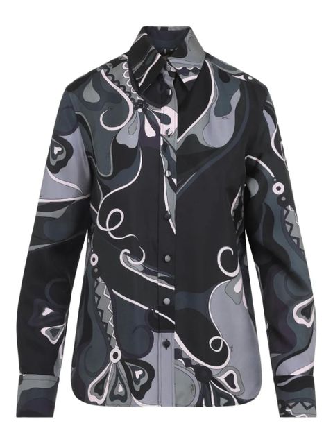PUCCI abstract-print silk shirt - Black - zdjęcie produktu nr 1