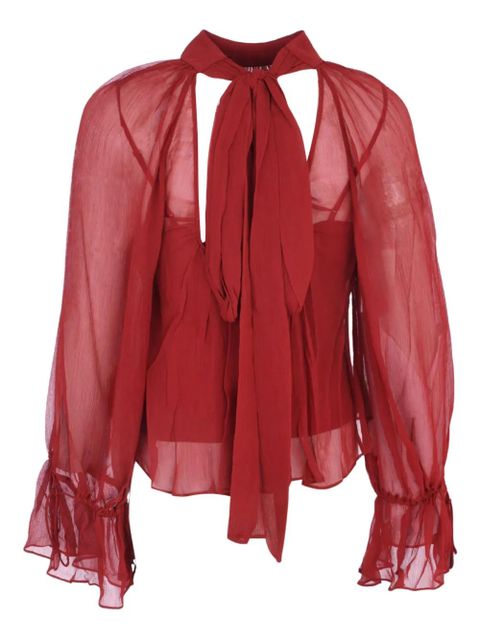 STAUD Roux ruffled top - Red - zdjęcie produktu nr 1
