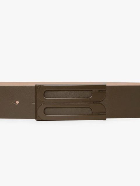 Victoria Beckham logo-buckle leather belt - Green