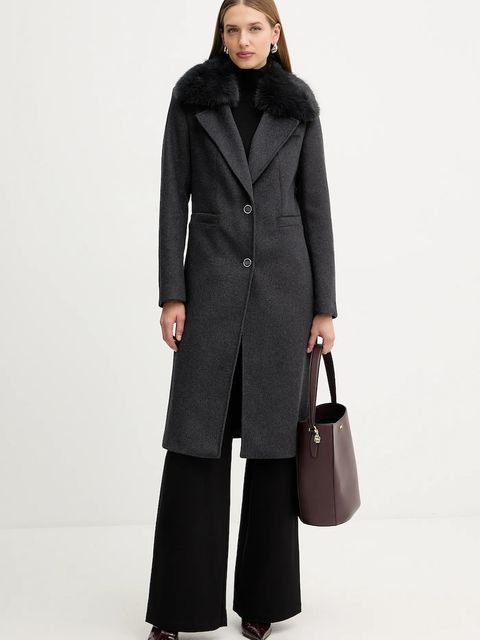 Guess płaszcz z dodatkiem wełny KAROLE kolor szary W5BL19 W2642 - zdjęcie produktu nr 2