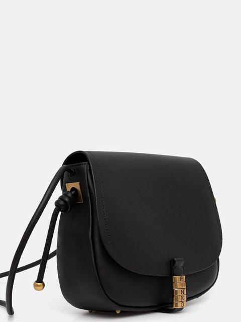 Pinko torebka skórzana kolor czarny 103830 A1ZX - zdjęcie produktu nr 2