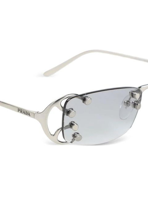 Prada Eyewear studded rectangle sunglasses - Silver