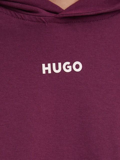 HUGO bluza lounge kolor fioletowy z kapturem gładka 50490594