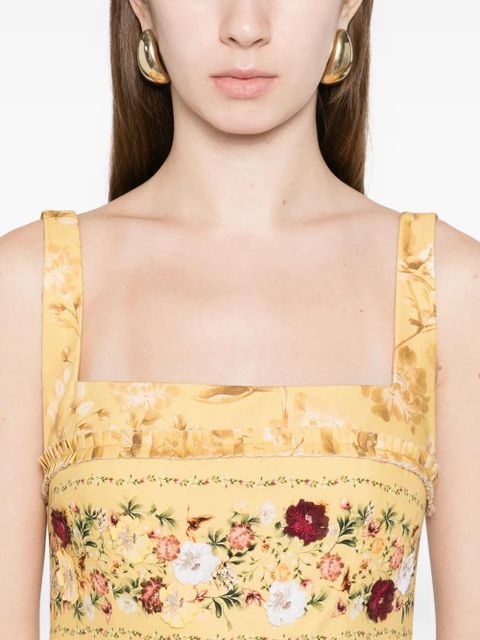 Agua By Agua Bendita Barbara Paramo strappy floral dress - Yellow