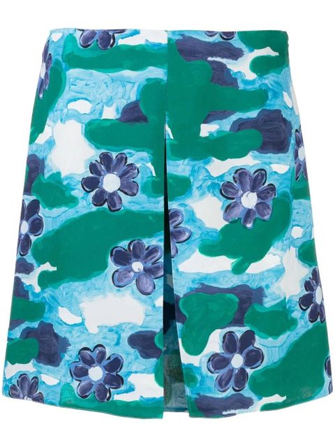 Marni floral-print mini skirt - Blue - zdjęcie produktu nr 1