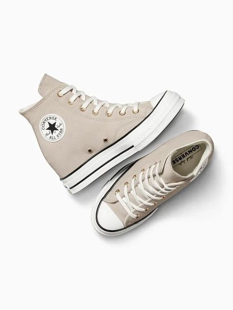 Converse trampki zamszowe Chuck 70 Wedge kolor beżowy A13833C