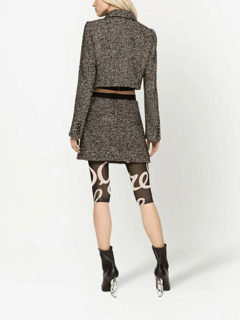 Dolce & Gabbana cropped tweed jacket - Brown