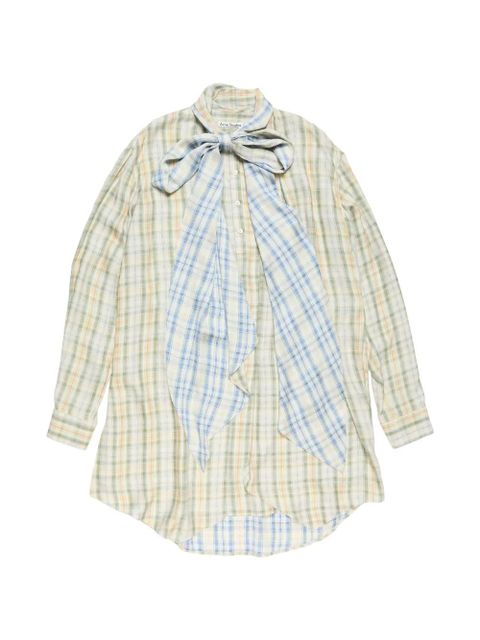 Acne Studios plaid asymmetric shirt - Neutrals - zdjęcie produktu nr 1