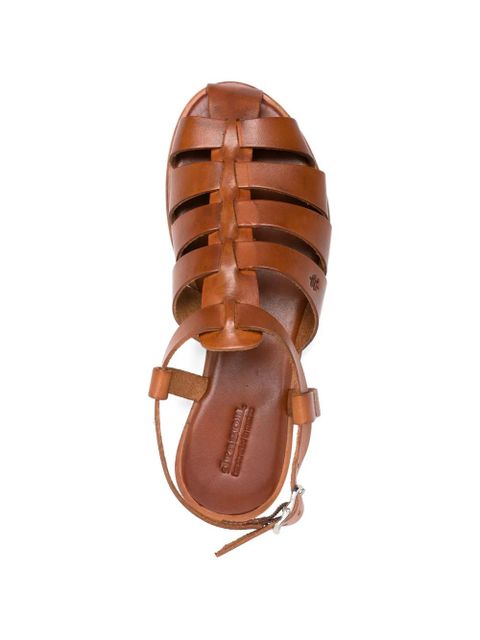 DRAGON DIFFUSION woven buckle-fastening sandals - Brown