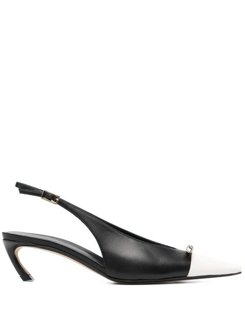 Lanvin Rita 50mm leather slingback pumps - Black - zdjęcie produktu nr 1