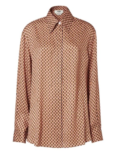FENDI dots-jacquard silk shirt - Brown - zdjęcie produktu nr 1