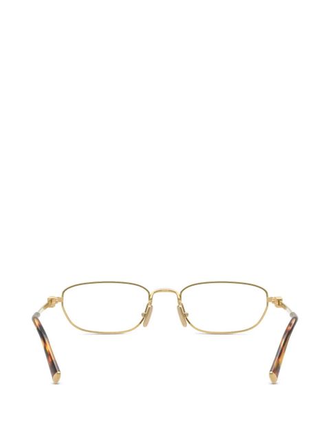 Miu Miu Eyewear geometric-frame tortoiseshell glasses - Gold