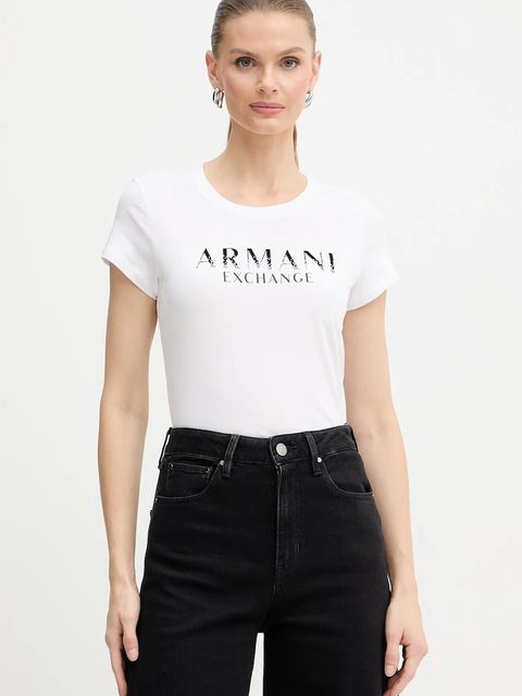 Armani Exchange t-shirt bawełniany damski kolor biały XW001351 AF17172 - zdjęcie produktu nr 1