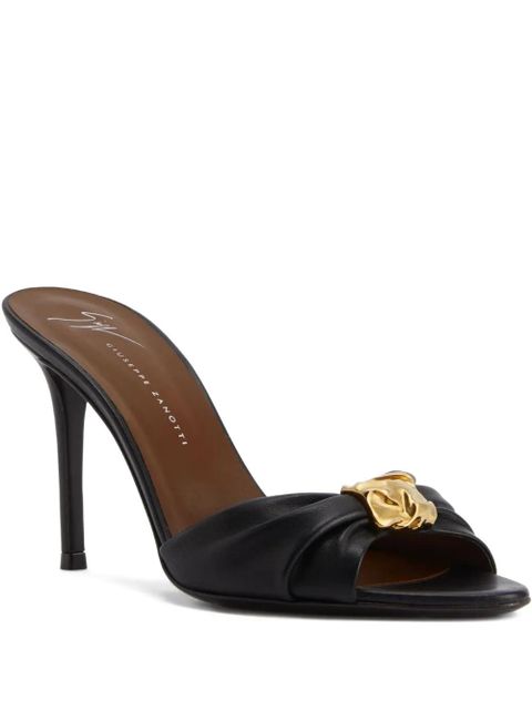 Giuseppe Zanotti 90mm Cherie pleated sandals - Black - zdjęcie produktu nr 1