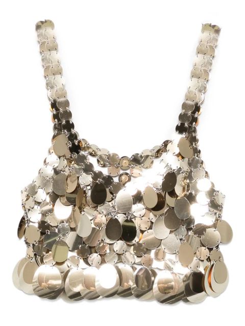 Rabanne disc-embellished cropped top - Gold - zdjęcie produktu nr 1