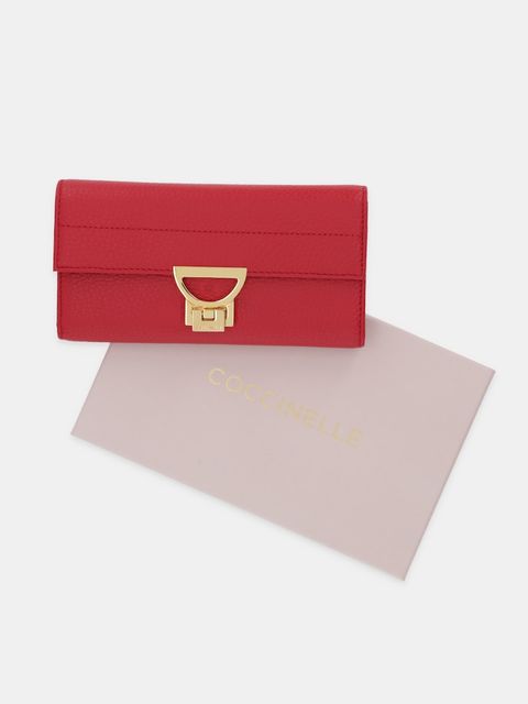 Coccinelle portfel skórzany damski kolor czerwony