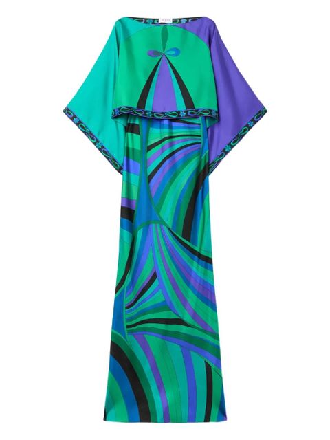 PUCCI Iride-print cape dress - Green - zdjęcie produktu nr 1