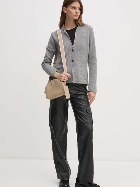 Sisley spodnie damskie kolor czarny proste high waist 45FSLF05N