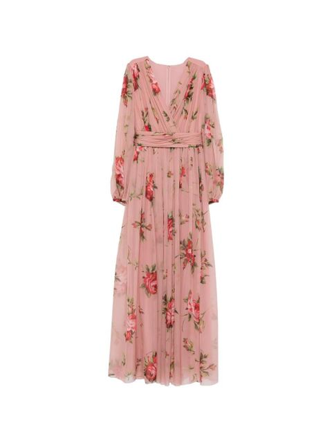 Dolce & Gabbana floral V-neck maxi dress - Pink - zdjęcie produktu nr 1