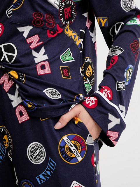 Dkny piżama damska kolor granatowy YI90076F