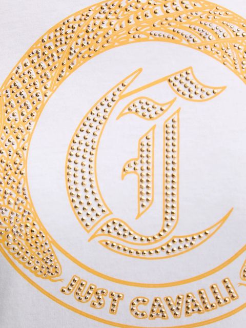 Just Cavalli t-shirt bawełniany damski kolor biały 78PAHE13 CJ110