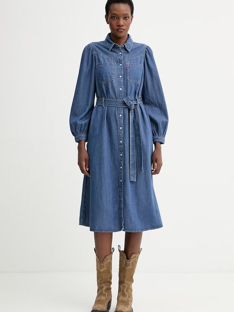 Levi's sukienka jeansowa JOURNEY LS MAXI