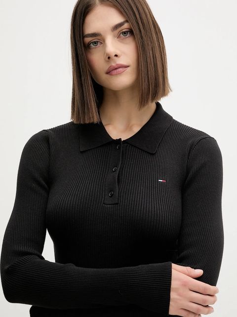 Tommy Jeans sweter damski kolor czarny lekki DW0DW21829