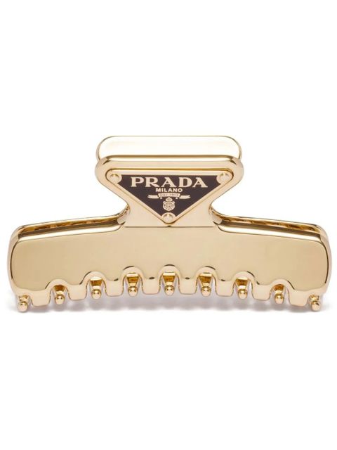 Prada triangle-logo hair clip - Gold - zdjęcie produktu nr 1