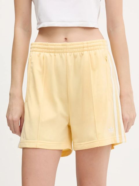 adidas Originals szorty damskie kolor żółty z aplikacją high waist KD3669 - zdjęcie produktu nr 1