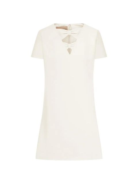 Valentino Garavani bow V-neck mini dress - Neutrals - zdjęcie produktu nr 1