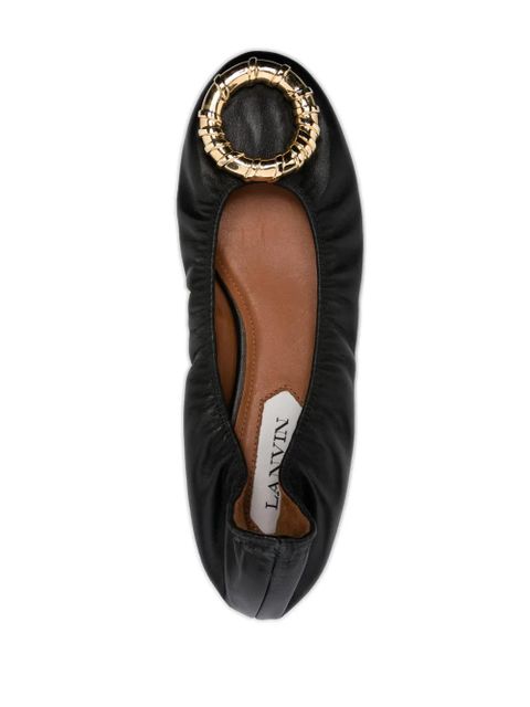 Lanvin buckled leather ballerina shoes - Black