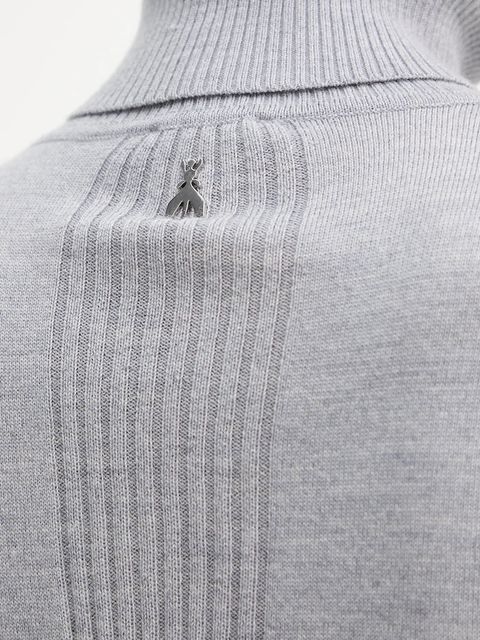 Patrizia Pepe sweter wełniany damski kolor szary z golfem 2K0340 KM36