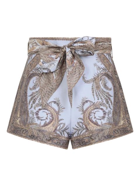 ZIMMERMANN paisley-print belted shorts - Purple - zdjęcie produktu nr 1