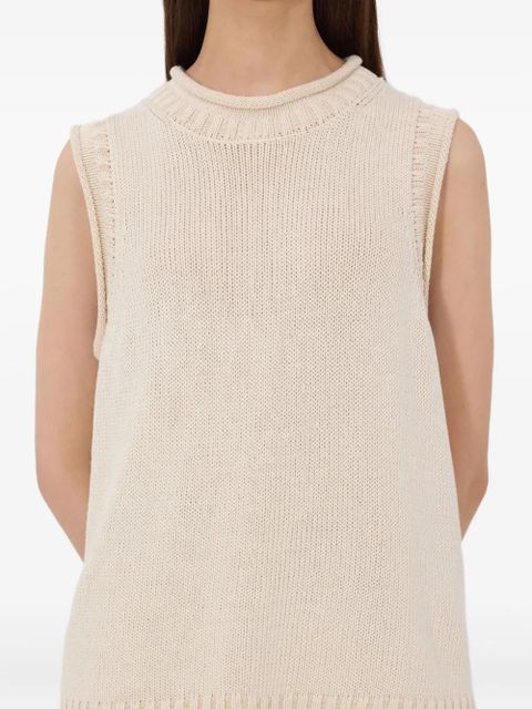 LouLou de Saison Effy ribbed collar sleeveless top - Neutrals