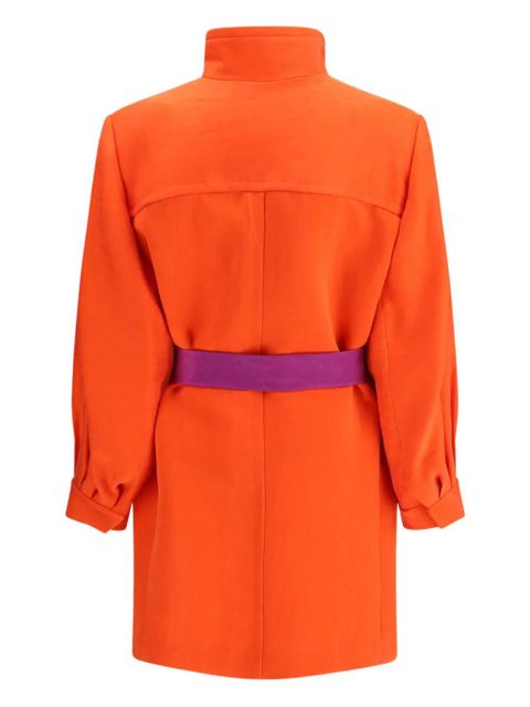 Saint Laurent belted puff sleeve coat - Orange - zdjęcie produktu nr 2